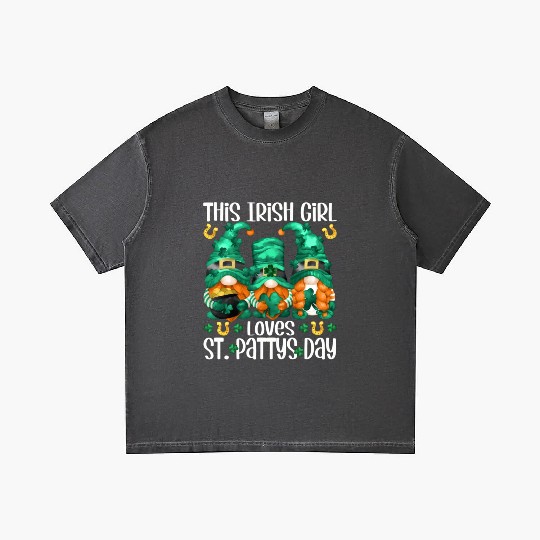 Three Gnomes Holding Shamrock This Loves St Pattys Gradient T Shirts
