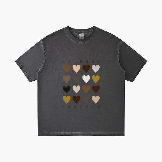 Cute Friends Forever Watercolor Patterned Hearts Gradient T Shirts