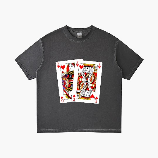 Queen and King of Hearts Gradient T Shirts