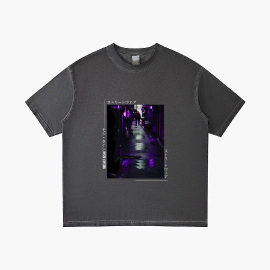Japanese Cyberpunk Tokyo Streetwear Aesthetic Gradient T Shirts