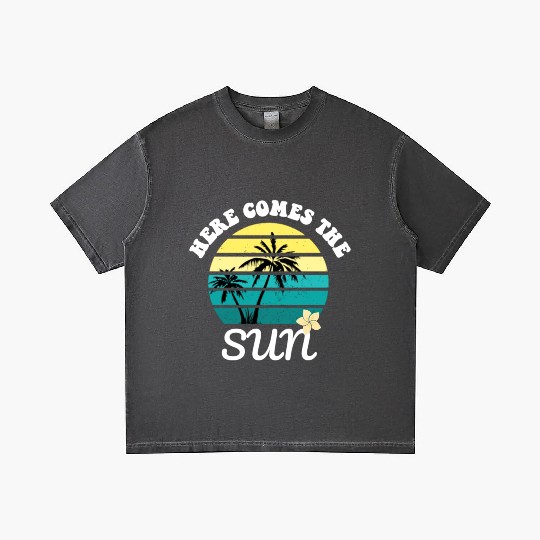 Here comes the sun Summer vacation Gradient T Shirts