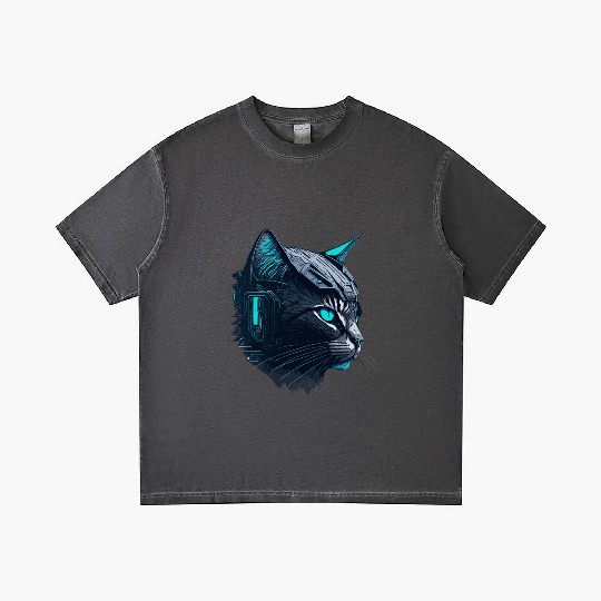 Digital cyberpunk Cat artwork Gradient T Shirts