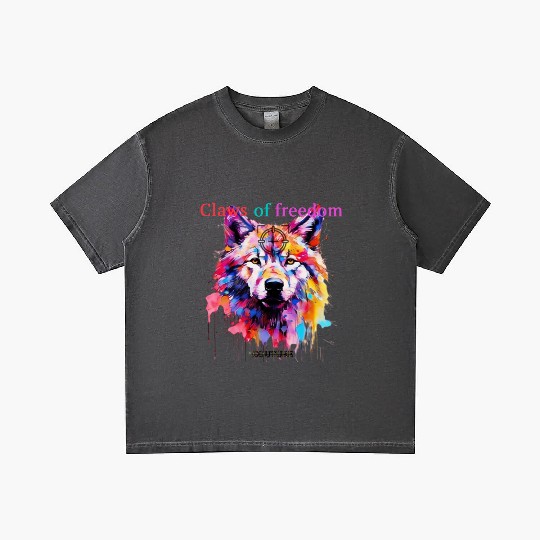 Lone Wolf in Multicolor Gradient T Shirts