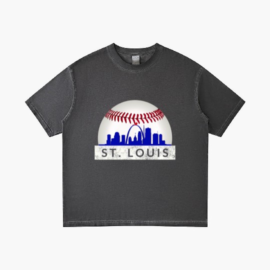 Saint Louis Red Cardinal Dress Hometown Skyline Gi Gradient T Shirts