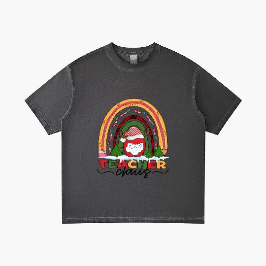 Christmas Teacher Santa Claus Gradient T Shirts