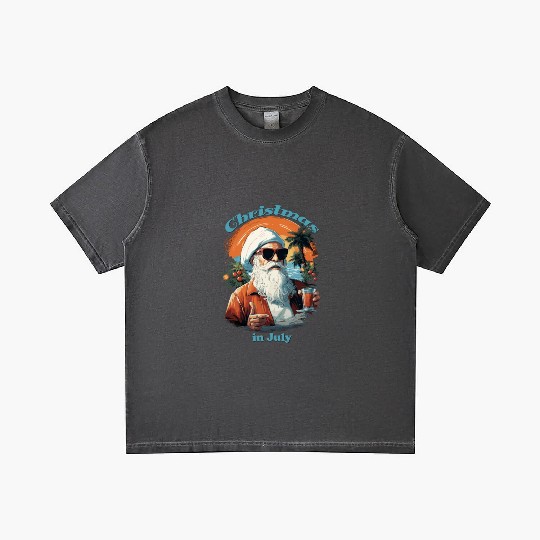 Beachside Santa | "Christmas in July" Festive Gradient T Shirts