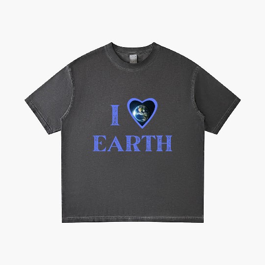 I Love Earth Heart Gradient T Shirts