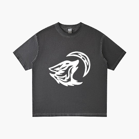 Tribal White Howling Wolf Tattoo 70s Gradient T Shirts