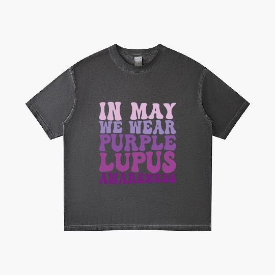 In May We Wear Purple Lupus Awareness Month Groovy Gradient T Shirts