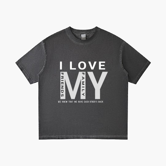 I Love My Family And Friends Gradient T Shirts