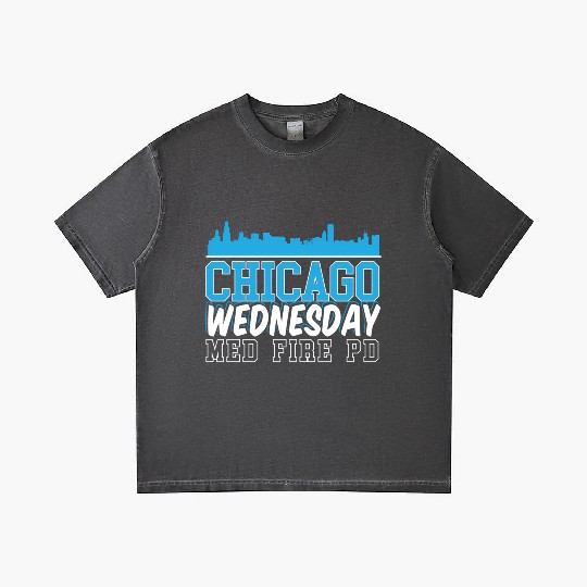 Chicago Wednesday Med Fire Pd Chicago yline Gradient T Shirts