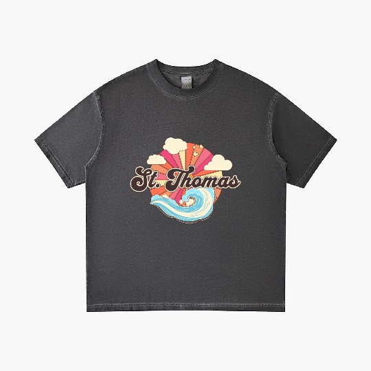Saint Thomas Caribbean Retro Beach Gradient T Shirts