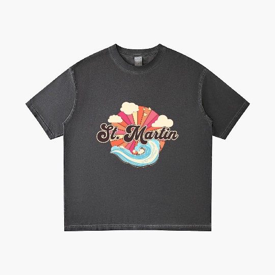 Saint Martin Caribbean Retro Gradient T Shirts