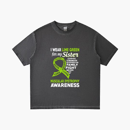 I Wear Lime Green For My Sister Muscular Dystrophy Gradient T Shirts
