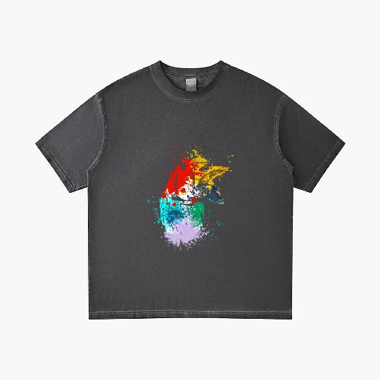 Colorful Splash Art Farm animals goose head Gradient T Shirts
