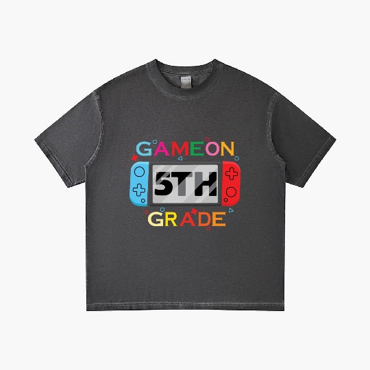 Back To School - Game On 5TH Grade Funny Gamer kid Gradient T Shirts