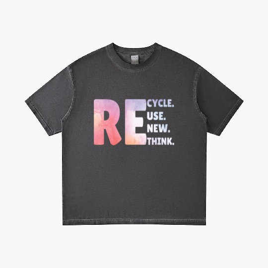 Recycle Use New Think Earth Day Tees Gradient T Shirts