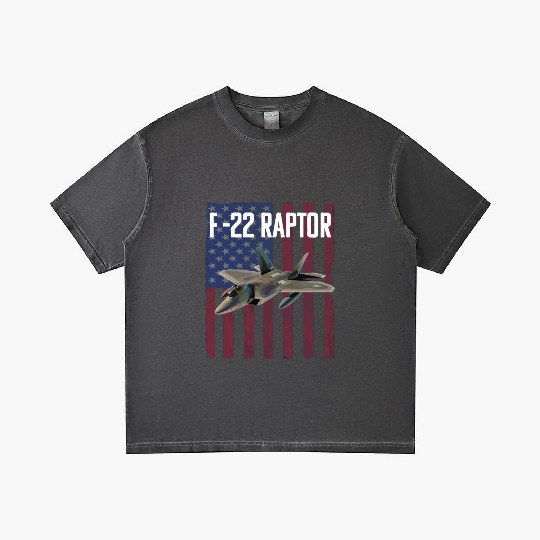 F 22 Raptor Aircraft USA Flag Gradient T Shirts