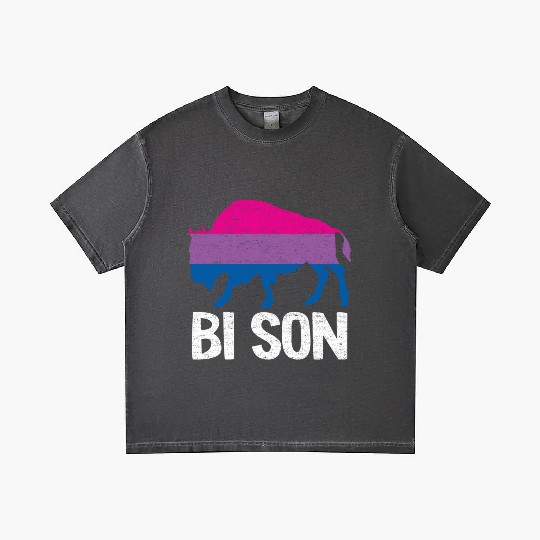 Bi Son Lgbbt Flag Bisexual Bison Funny Bi Pride Gradient T Shirts