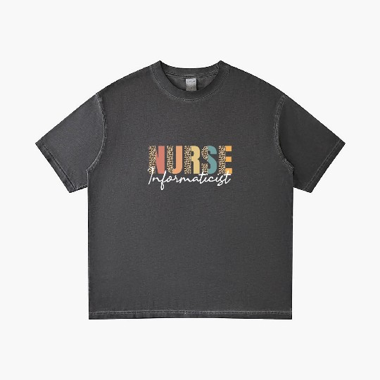 Nurse Informaticist Leopard Pattern Gradient T Shirts