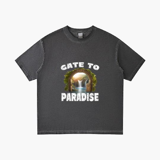 Gate To Paradise Waterfall Door Paradise Dreaming Gradient T Shirts