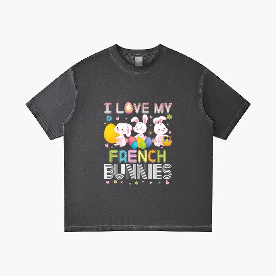 Color Flower Easter Eggs Happy Me I Love My French Gradient T Shirts