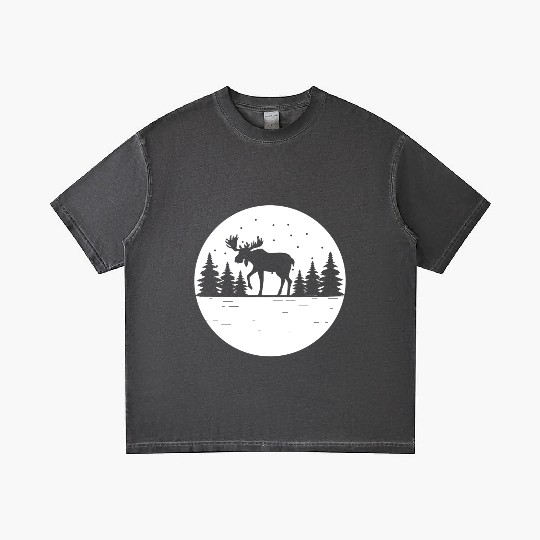 Moose Forest Deer Elk Canada Nature Wilderness Gradient T Shirts