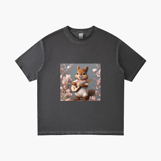 Aesthetic Cottagecore Floral Cute Squirrel Playing Gradient T Shirts