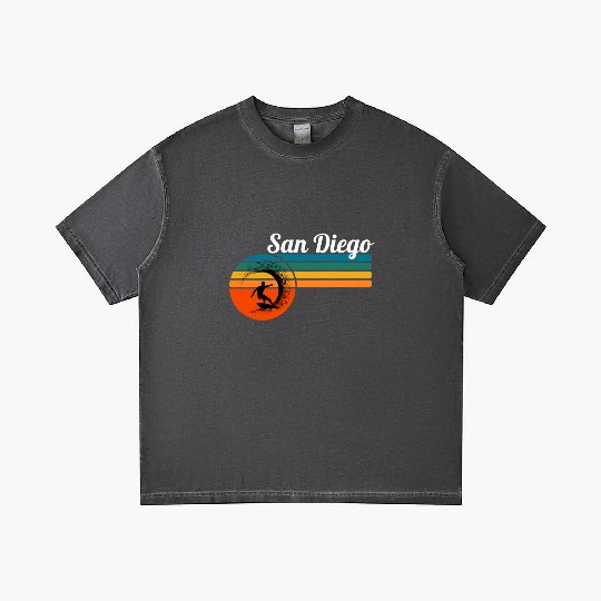 Surf San Diego California Beach Vintage Retro Surf Gradient T Shirts