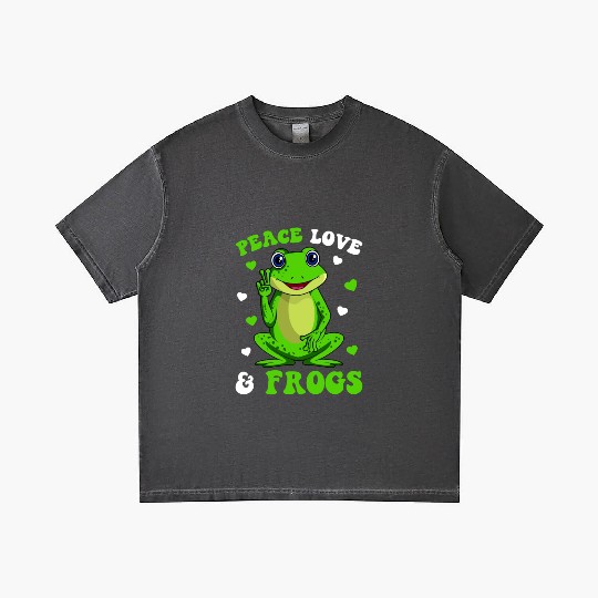 Peace Love Frogs Lover Frog Kids Girls Women Gradient T Shirts