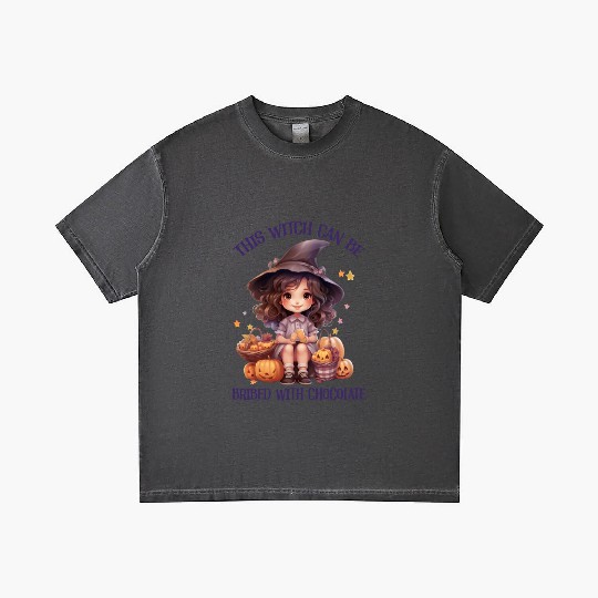 Funny This Witch Can Be Bribed With Chocolate Gradient T Shirts