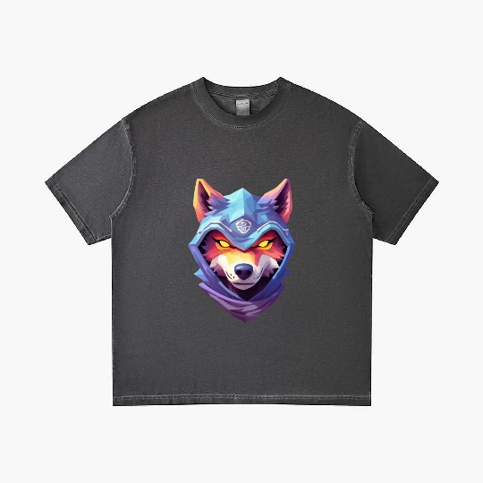 Hooded Alpha Wolf Ninja: Leader of the Night Gradient T Shirts