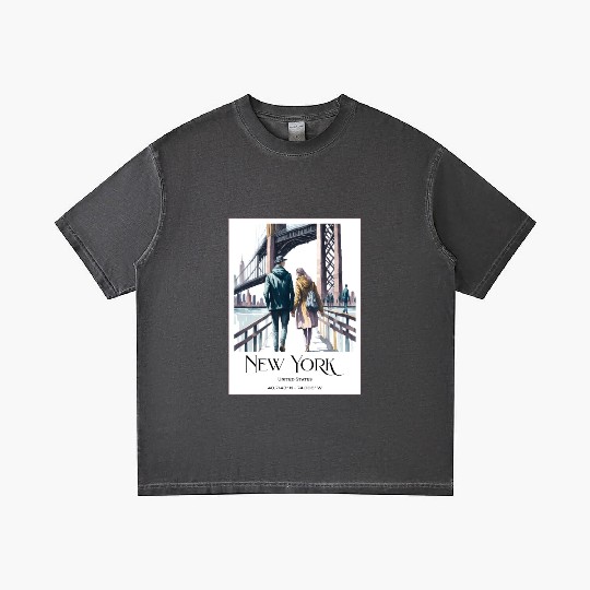 Watercolor painting loving couple in New York City Gradient T Shirts