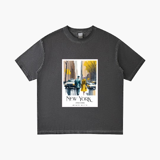 Watercolor painting loving couple in New York City Gradient T Shirts
