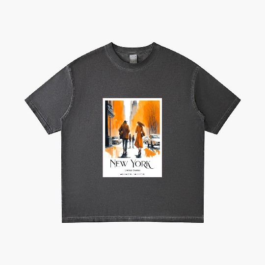 Watercolor painting loving couple in New York City Gradient T Shirts