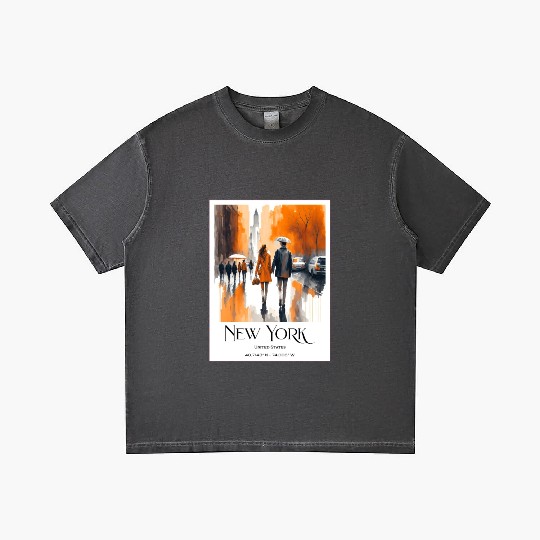 Watercolor painting loving couple in New York City Gradient T Shirts