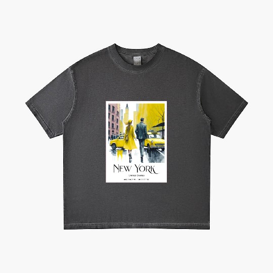 Watercolor painting loving couple in New York City Gradient T Shirts