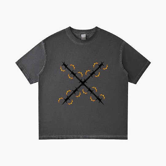 Electric fence barbed wire cross Gradient T Shirts