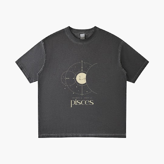 Minimalist Pisces Zodiac Astrology Moon Stars Gradient T Shirts