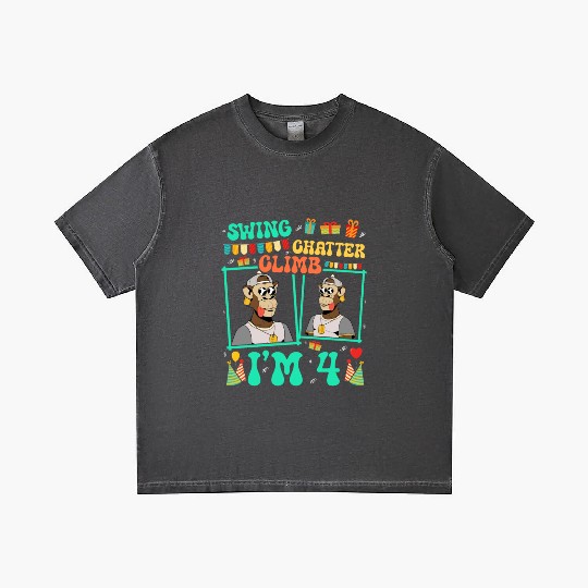 Swing Chatter Climb I'm 4 Monkey Lover Kid 4th Gradient T Shirts