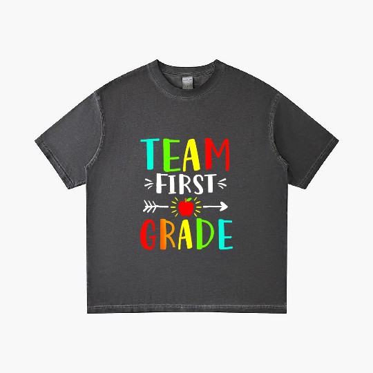 Team First Grade Student Teacher Team Funny Back Gradient T Shirts
