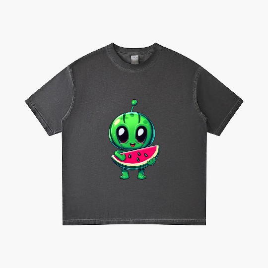 Green Alien meets Juicy Watermelon Gradient T Shirts