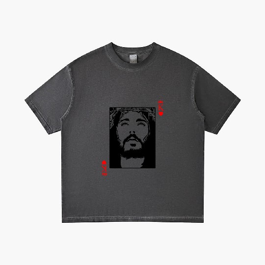 Jesus Is King Jesus King Of Hearts Card Christian Gradient T Shirts