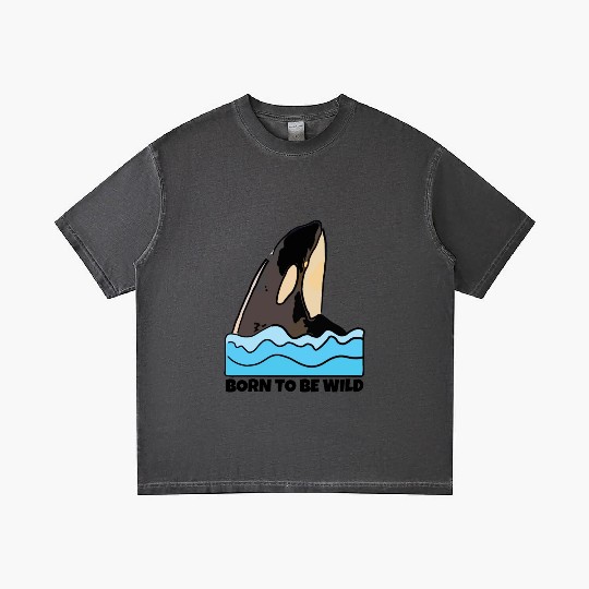 Born to Be Wild: Playful Orca Design Gradient T Shirts