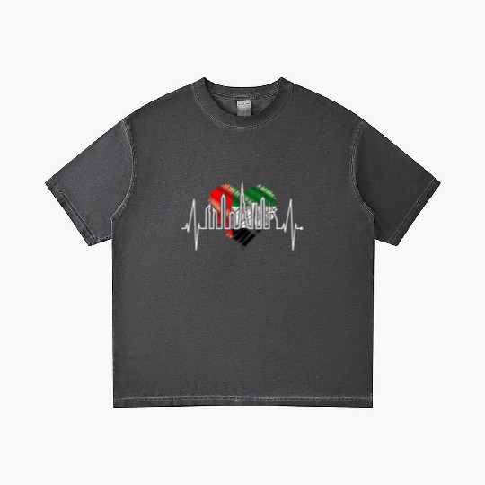 Dubai Skyline Heartbeat Burj Khalifa Love UAE Flag Gradient T Shirts