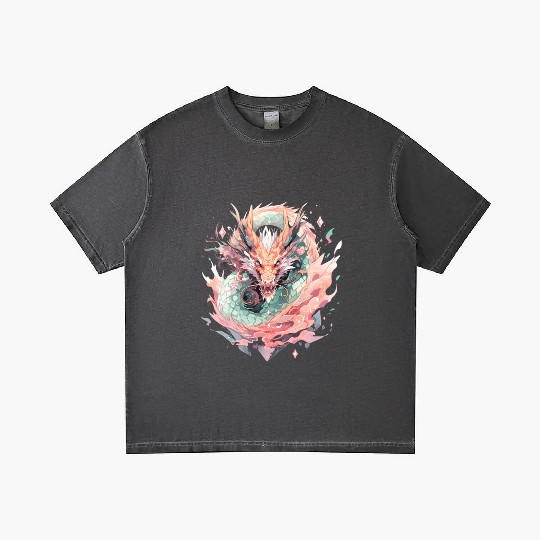 Adorable Crystal Chinese Dragon Gradient T Shirts