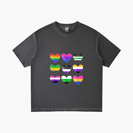 Lesbian And Gay Flag LGBTQ LGBT Rainbow Heart Gradient T Shirts