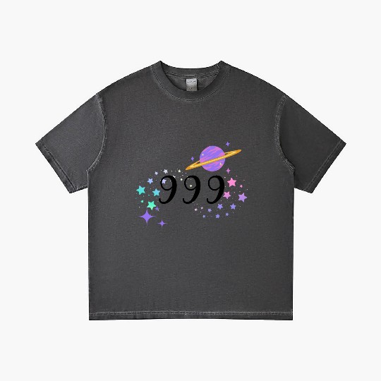 Angel Numbers 999 Purple Saturn with Stars Gradient T Shirts