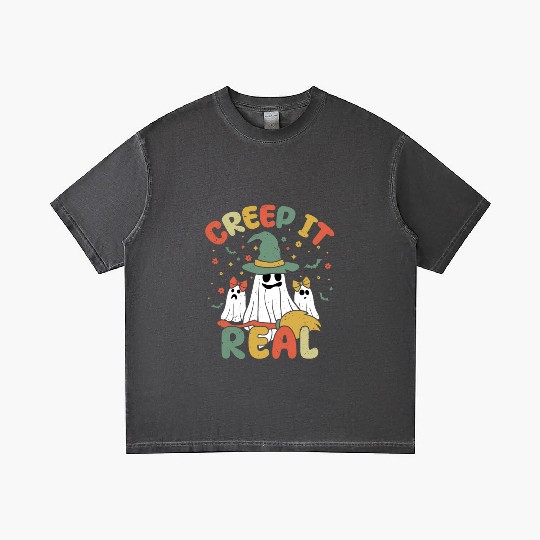 Retro Vintage Ghost Lazy Creepy Halloween Gradient T Shirts