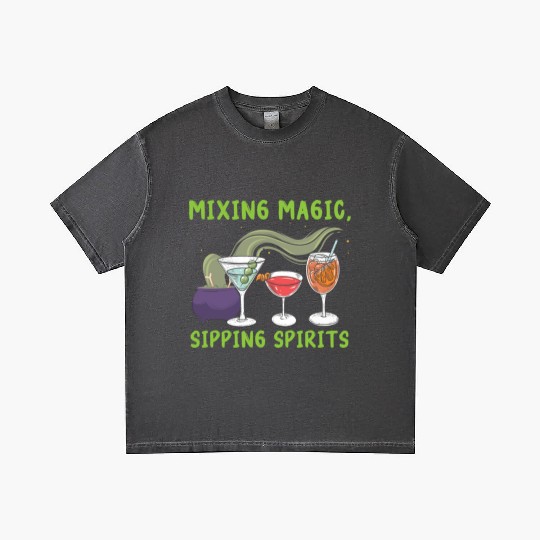 Mixing Magic Sipping Spirits Bartender Halloween Gradient T Shirts